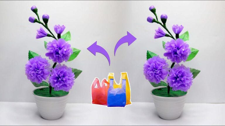 Un vecchio trucco per trasformare sacchetti di plastica in fiori spettacolari…