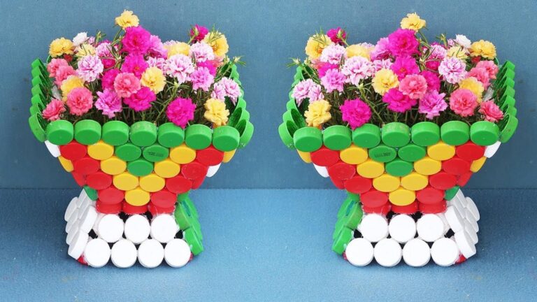 Questo semplice gesto trasforma tappi di plastica in fioriere colorate per il tuo giardino…